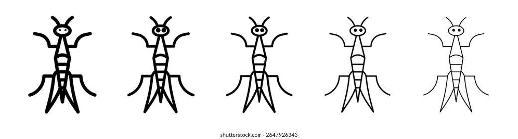 Grasshopper icon isolated vector on white background set