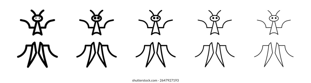 Grasshopper icon isolated vector on white background set