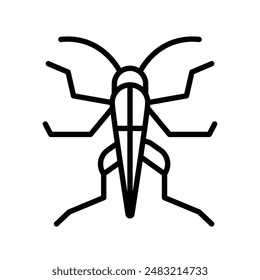 Grasshopper icon linear logo mark in black and white