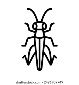 Grasshopper icon linear logo mark in black and white