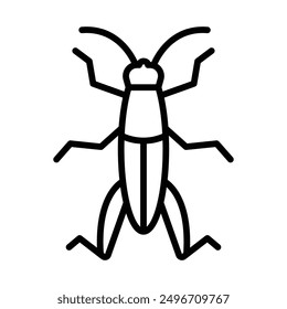 Grasshopper icon linear logo mark in black and white