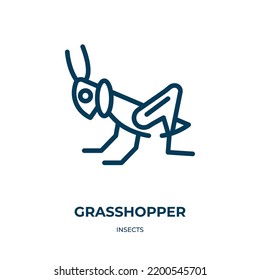 Grasshopper icon. Linear vector illustration from insects collection. Outline grasshopper icon vector. Thin line symbol for use on web and mobile apps, logo, print media.