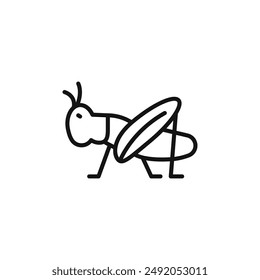 Grasshopper icon outline collection in black and on white background