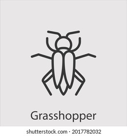 grasshopper icon vector icon.Editable stroke.linear style sign for use web design and mobile apps,logo.Symbol illustration.Pixel vector graphics - Vector