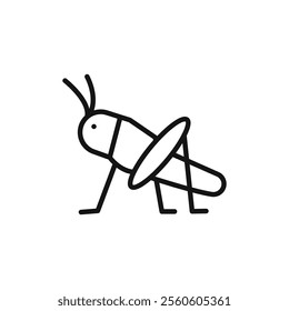 Grasshopper icon vector line logo art