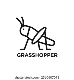 Grasshopper icon vector line logo art