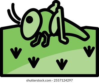 Grasshopper icon for wildlife and nature world