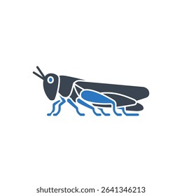 Grasshopper insect with detailed legs icon