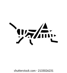 grasshopper insect glyph icon vector. grasshopper insect sign. isolated contour symbol black illustration