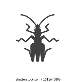 Grasshopper insect icon. flat simple pictogram. vector illustration