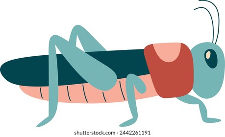 Ilustración vectorial de icono de insecto saltamontes