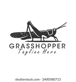 grasshopper insect illustration logo design