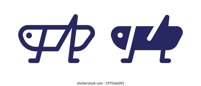 Grasshopper insects icon. Vector illustration