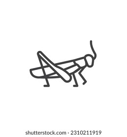 Grasshopper line icon. linear style sign for mobile concept and web design. Grasshopper insect outline vector icon. Symbol, logo illustration. Vector graphics