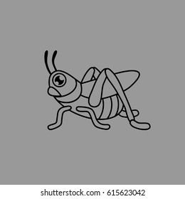 grasshopper. line icon. vector