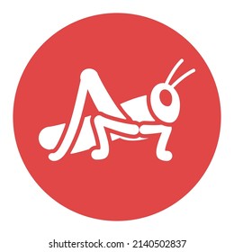 Grasshopper locust vector glyph icon. Agriculture sign. Graph symbol for your web site design, logo, app, UI. Vector illustration, EPS10.