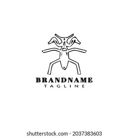 grasshopper logo cartoon black icon design isolated modern vector retro