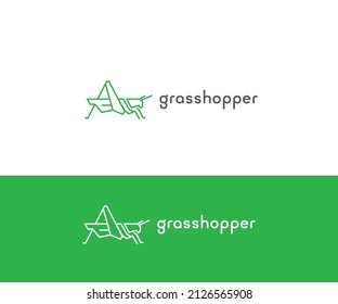 Grasshopper Logo Design Template Vector Graphic Branding Element.