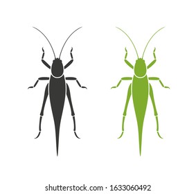 Grasshopper logo. Isolated grasshopper on white background