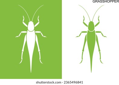 Grasshopper logo. Isolated grasshopper on white background