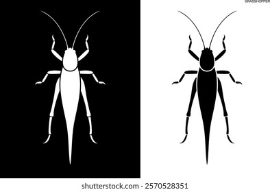 Grasshopper logo. Isolated grasshopper on white background