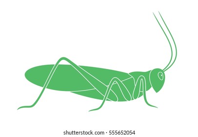 Grasshopper logo. Isolated grasshopper on white background