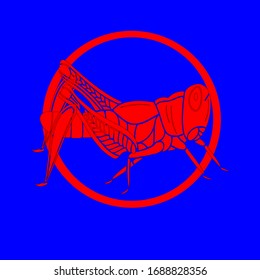 grasshopper logo in red with a blue background