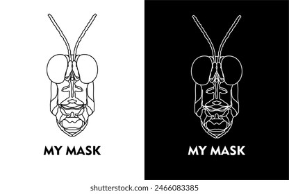 grasshopper mask vector, illustration, for design purposes