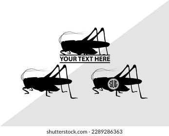 Grasshopper Monogram Vector Illustration Silhouette