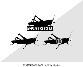 Grasshopper Monogram Vector Illustration Silhouette