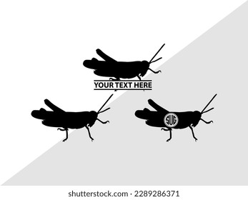 Grasshopper Monogram Vector Illustration Silhouette