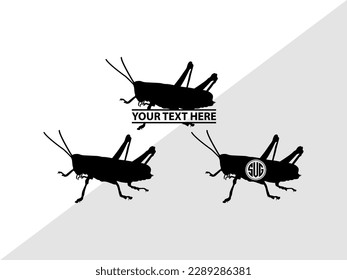 Grasshopper Monogram Vector Illustration Silhouette