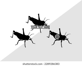 Grasshopper Monogram Vector Illustration Silhouette