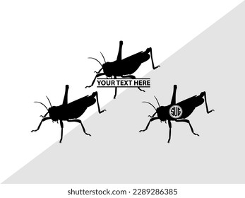 Grasshopper Monogram Vector Illustration Silhouette