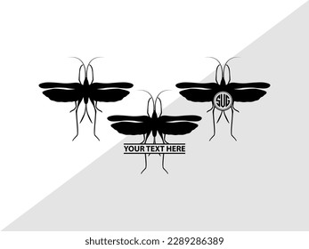 Grasshopper Monogram Vector Illustration Silhouette