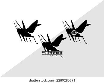 Grasshopper Monogram Vector Illustration Silhouette