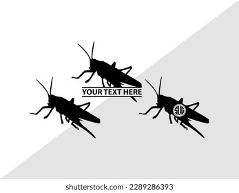 Grasshopper Monogram Vector Illustration Silhouette