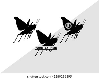 Grasshopper Monogram Vector Illustration Silhouette