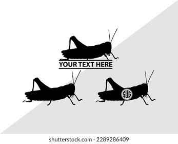 Grasshopper Monogram Vector Illustration Silhouette