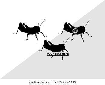 Grasshopper Monogram Vector Illustration Silhouette