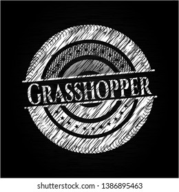 Grasshopper on blackboard. Vector Illustration. Detailed.