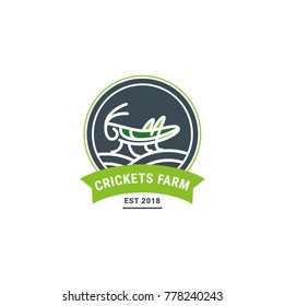 Grasshopper on the field. Geometric figure. Logo / Vector grasshopper logo. Brand logo in the shape of a grasshopper