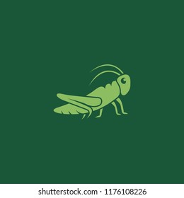 Grasshopper On Green Background. Vector Illustration.