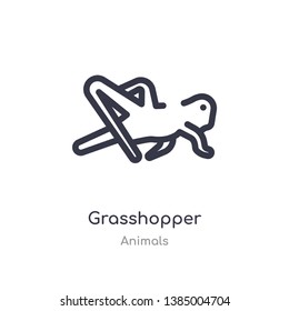 grasshopper outline icon. isolated line vector illustration from animals collection. editable thin stroke grasshopper icon on white background