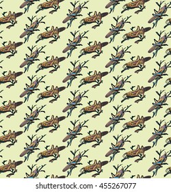 Grasshopper pattern background Vector 