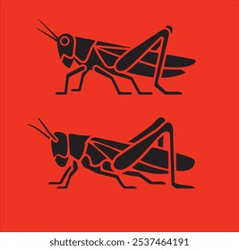 grasshopper set silhouette vector illustration  for commercial use 