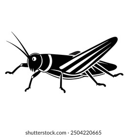 Grasshopper Silhouette Black, White victor art illustration eps
