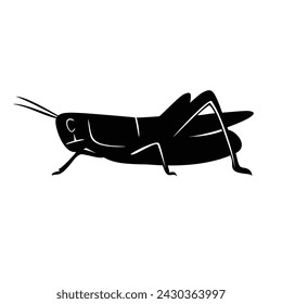 grasshopper silhouette design. jump insect sign and symbol.