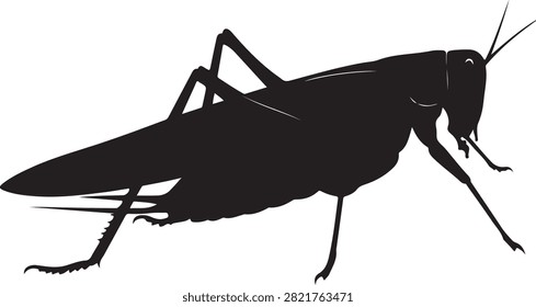 Grasshopper Silhouette - Locust Insect Black Icon