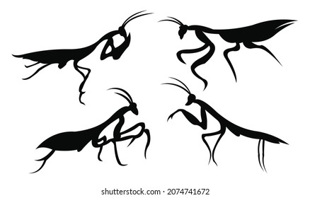 Grasshopper Silhouette Logo Vector Illustration